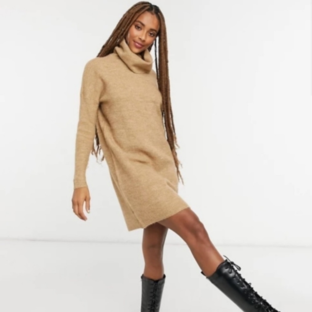 NWT Philosophy Nude Off The Shoulder Ribbed Sweater Dress Women's Size XS New